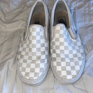 Vans Vault OG Checkered Tan and White Flats